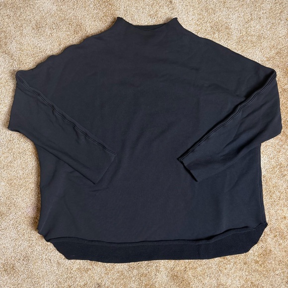 Frank & Eileen Effie Long Sleeve Funnel Neck Capelet Black Top Luxury Size M EUC - Picture 3 of 16